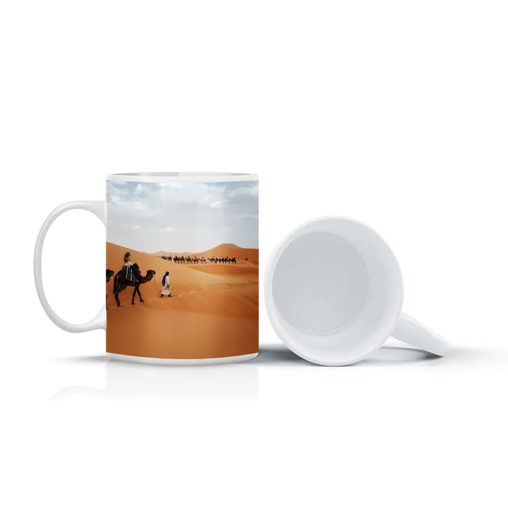 Camel Caravan Crossing Sahara Desert Dunes – Mugs