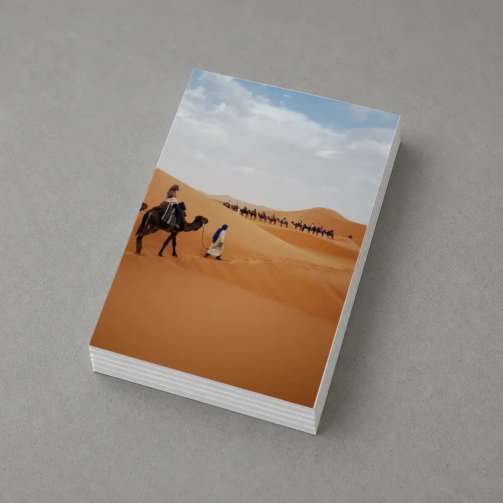 Camel Caravan Crossing Sahara Desert Dunes – Postcards