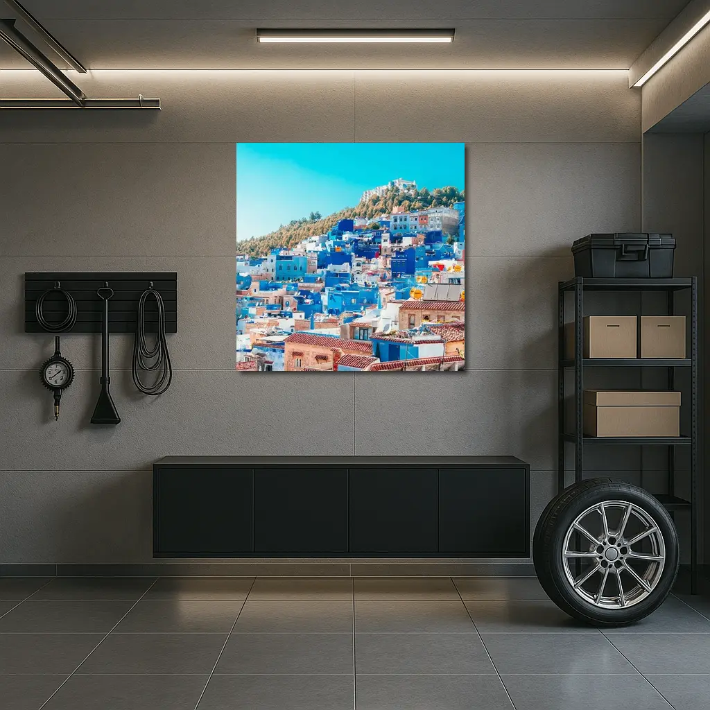 Chefchaouen Blue City Morocco Hillside View – Wall Art