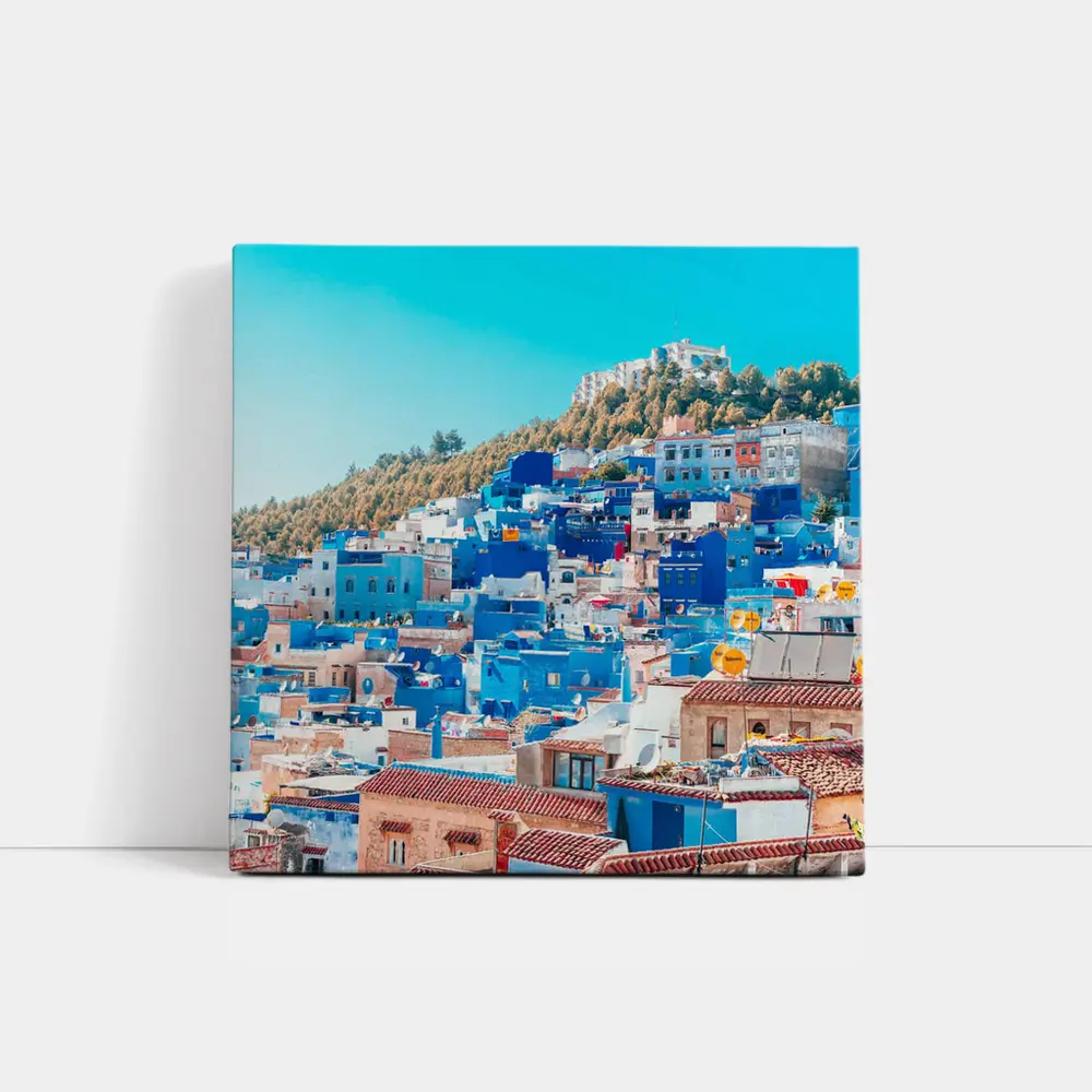 Chefchaouen Blue City Morocco Hillside View – Wall Art