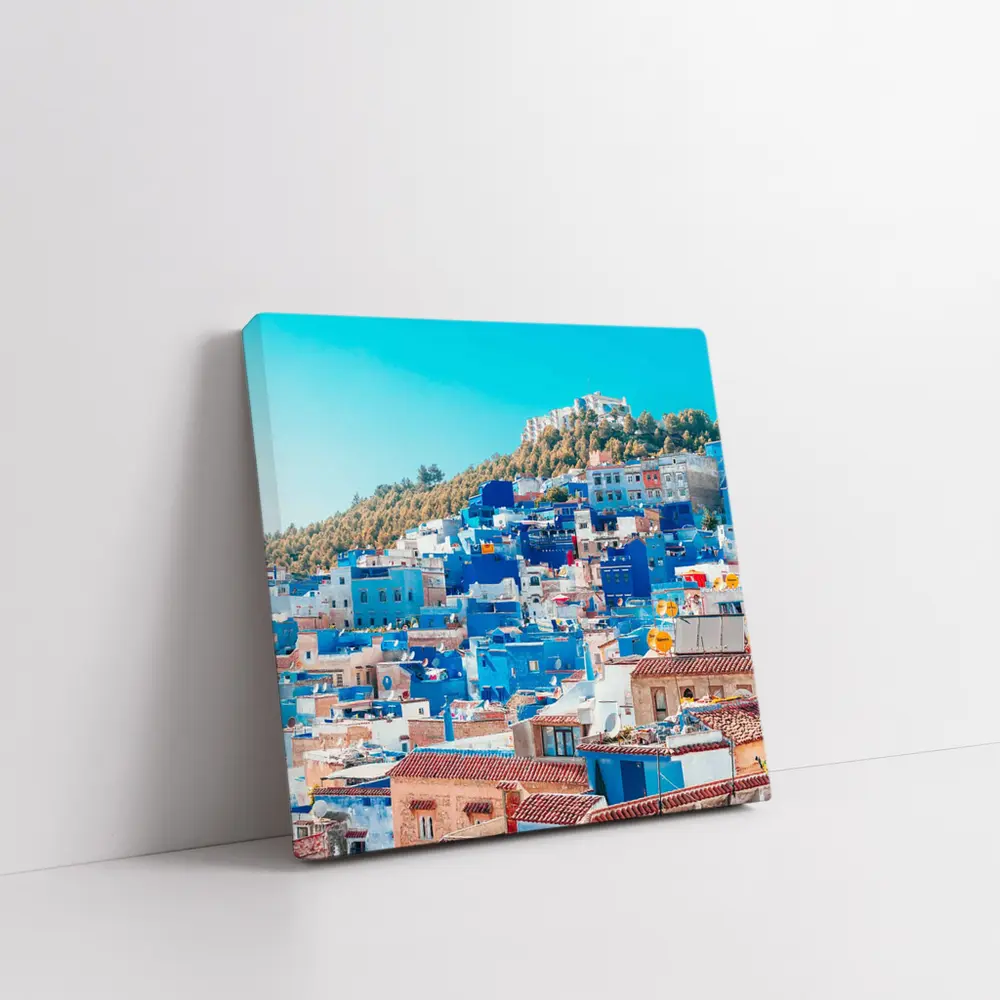 Chefchaouen Blue City Morocco Hillside View – Wall Art