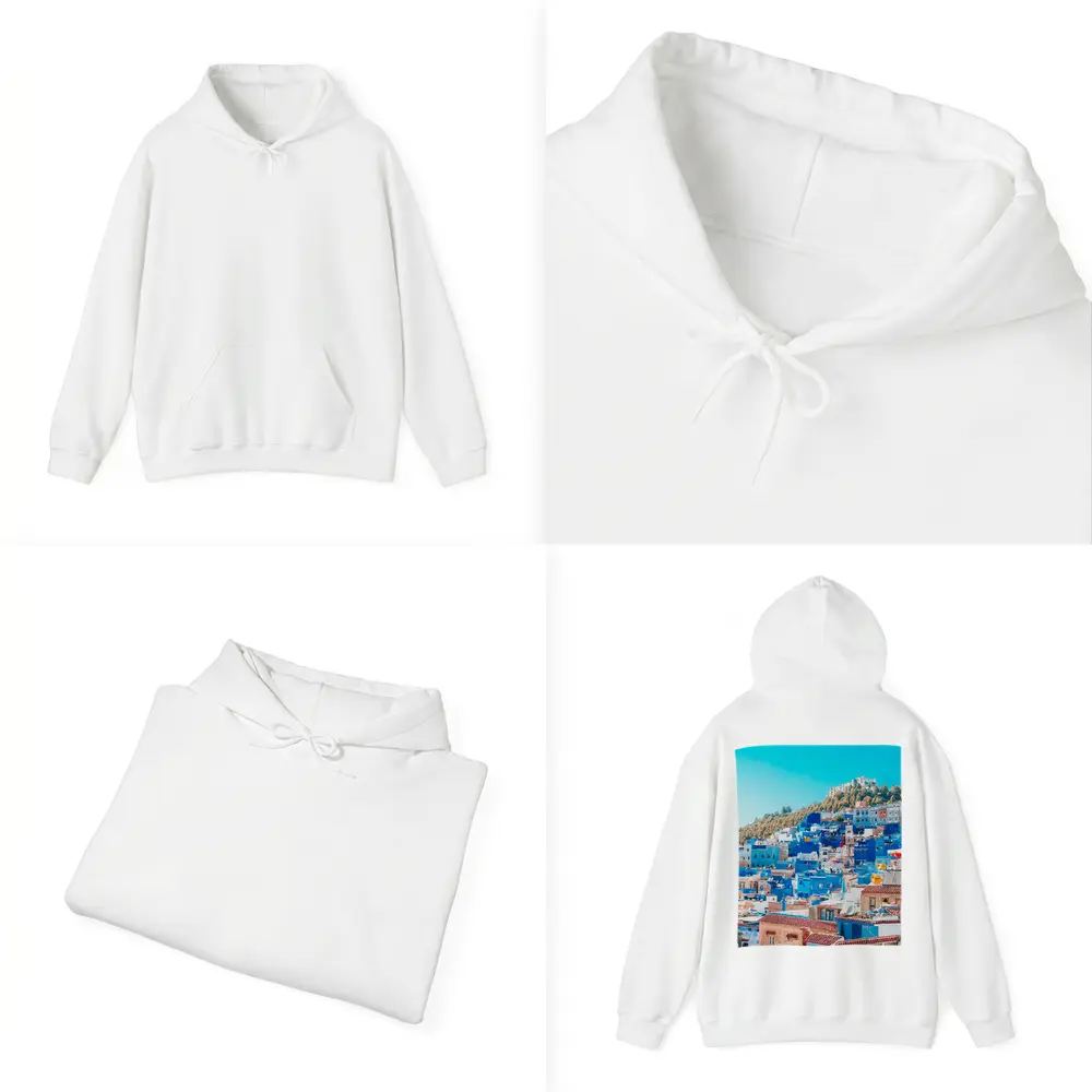 Chefchaouen Blue City Morocco Hillside View – Hoodies