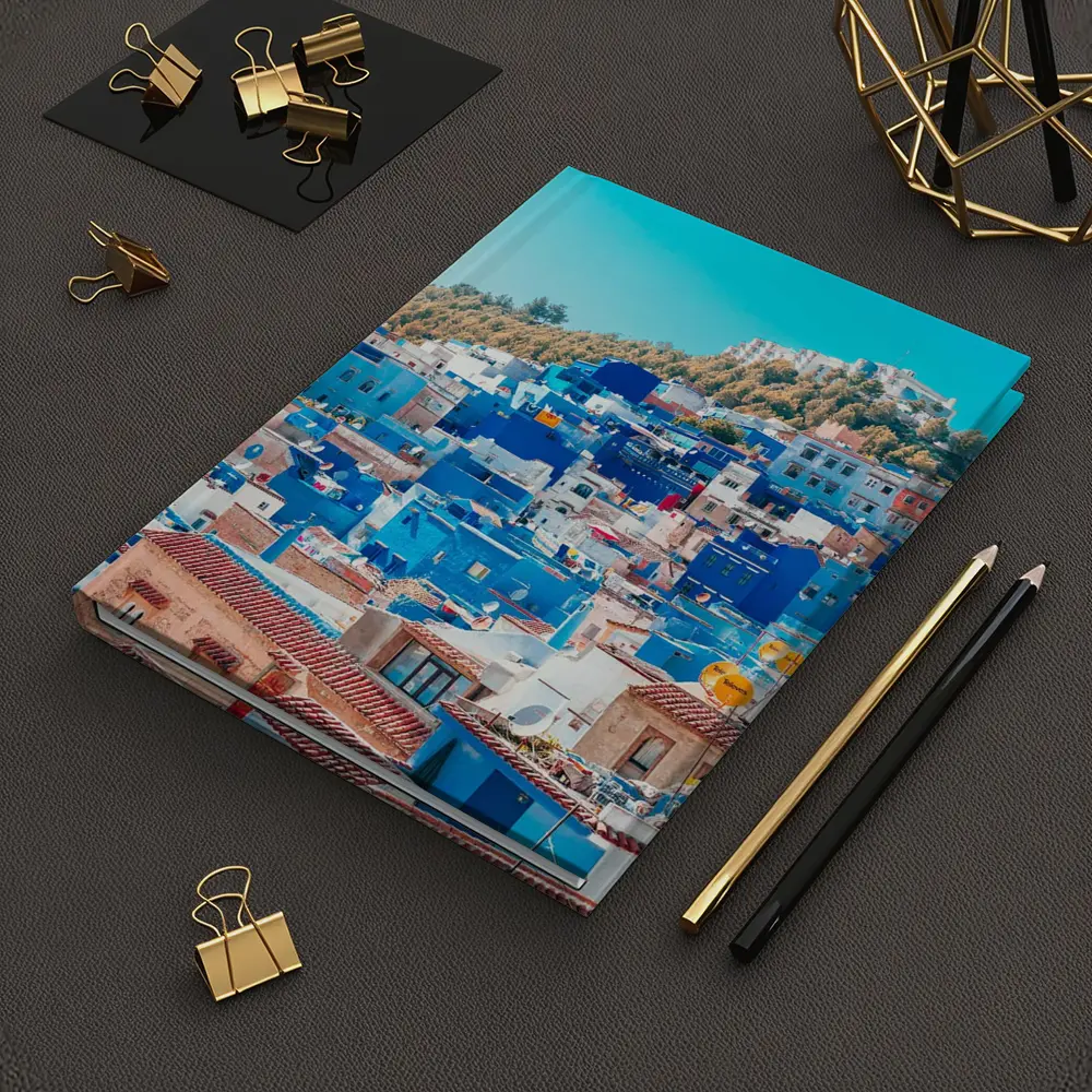 Chefchaouen Blue City Morocco Hillside View – Notebooks