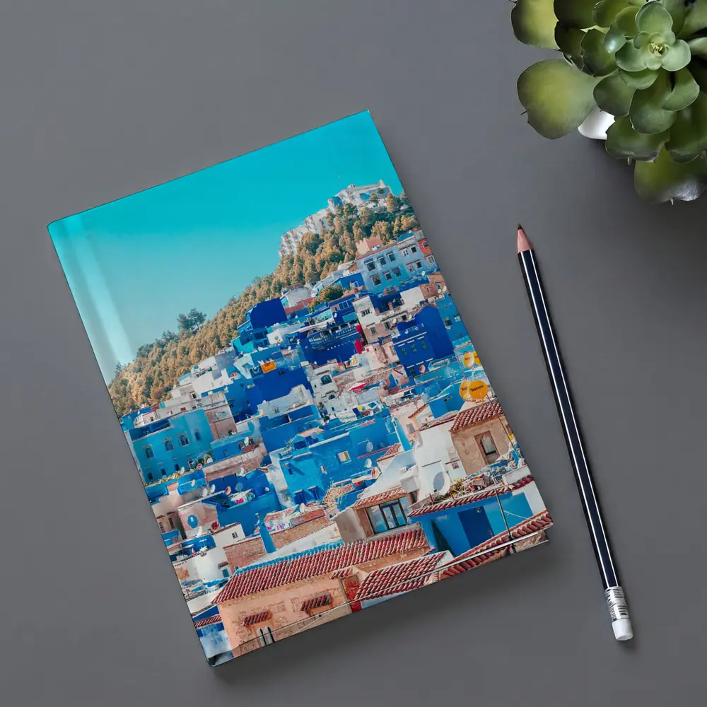 Chefchaouen Blue City Morocco Hillside View – Notebooks
