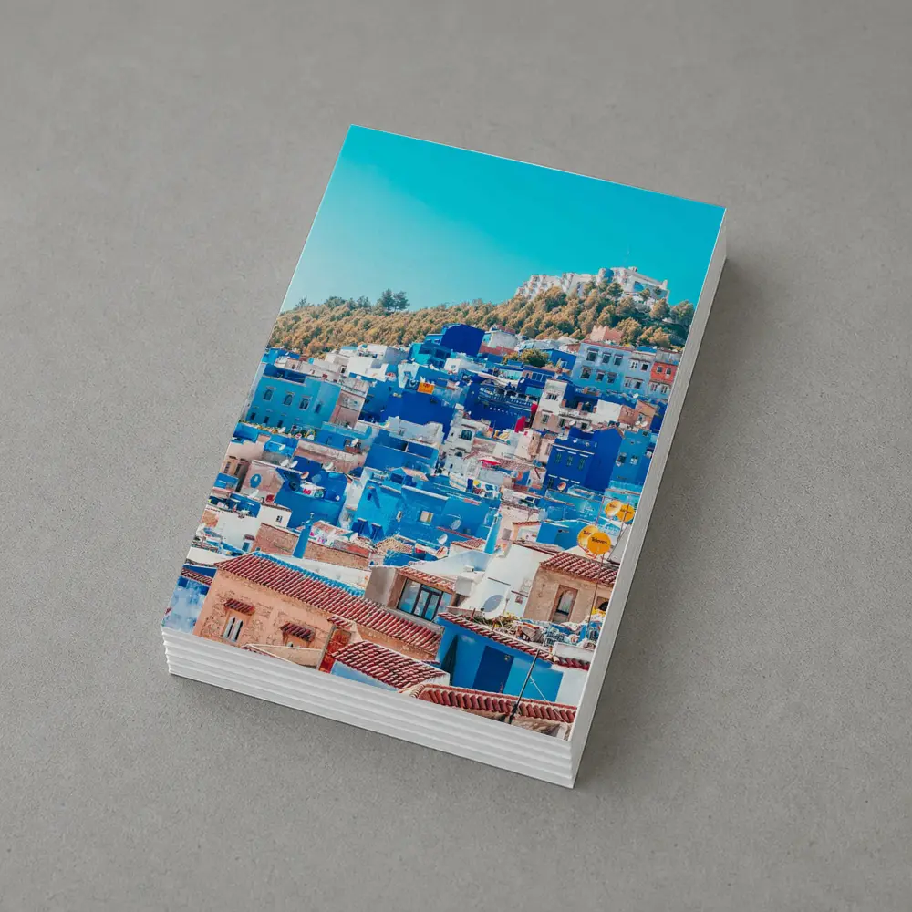 Chefchaouen Blue City Morocco Hillside View – Postcards