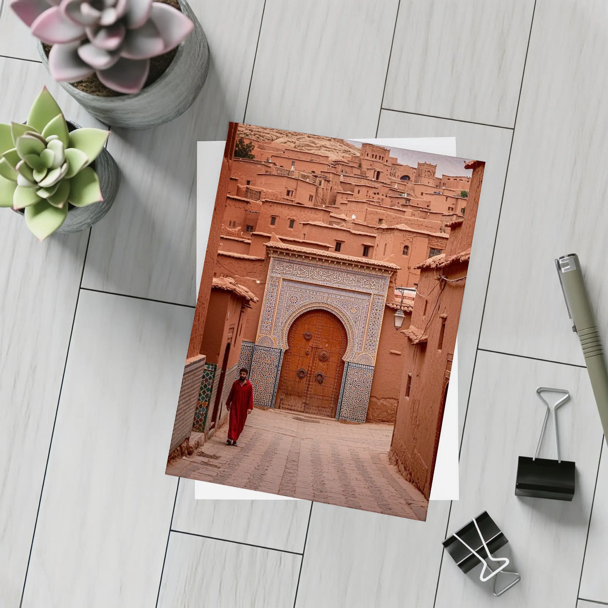 Moroccan Medina Red Clay Village Gate – Postcards