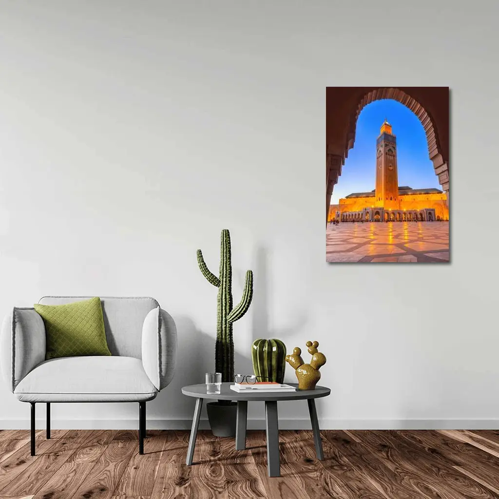 Hassan II Mosque Casablanca Morocco Night – Wall Art