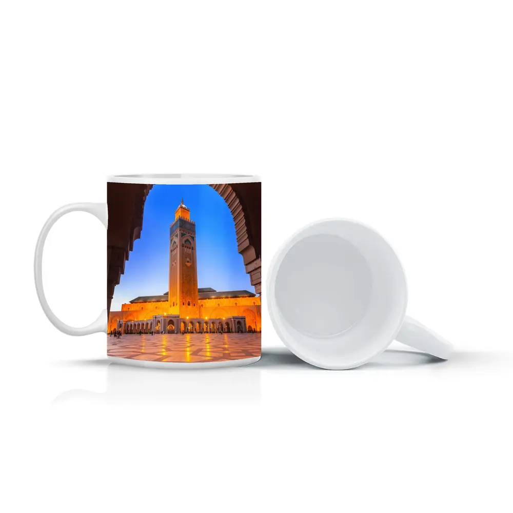 Hassan II Mosque Casablanca Morocco Night – Mugs