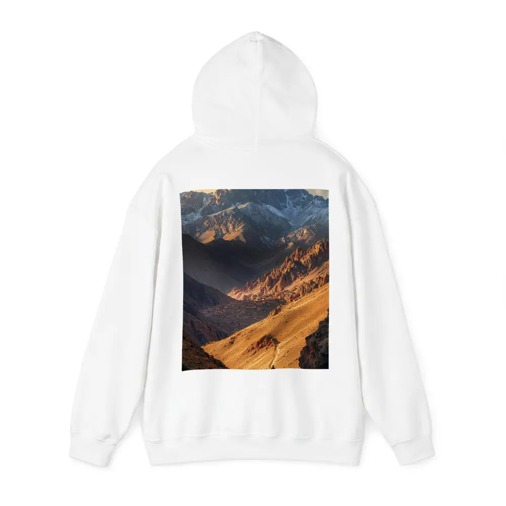 Lone Hiker Mountain Valley Golden Landscape – Hoodies