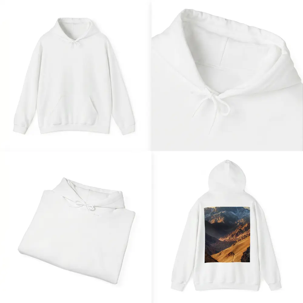 Lone Hiker Mountain Valley Golden Landscape – Hoodies