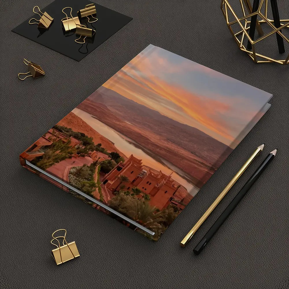 Morocco Sunset Village Lake Mountain View – Notebooks