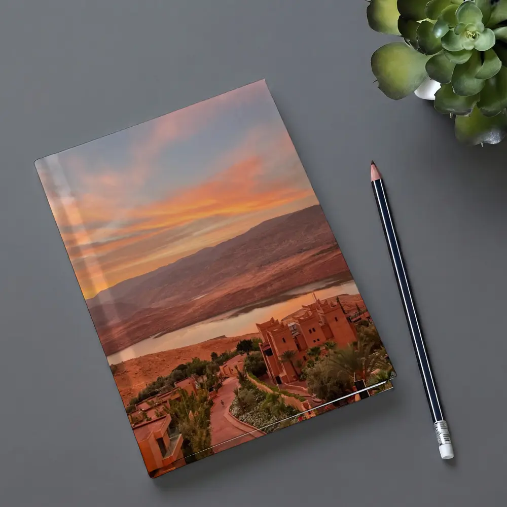 Morocco Sunset Village Lake Mountain View – Notebooks