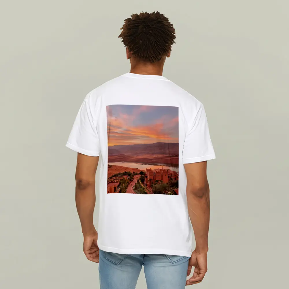 Morocco Sunset Village Lake Mountain View – T-Shirts