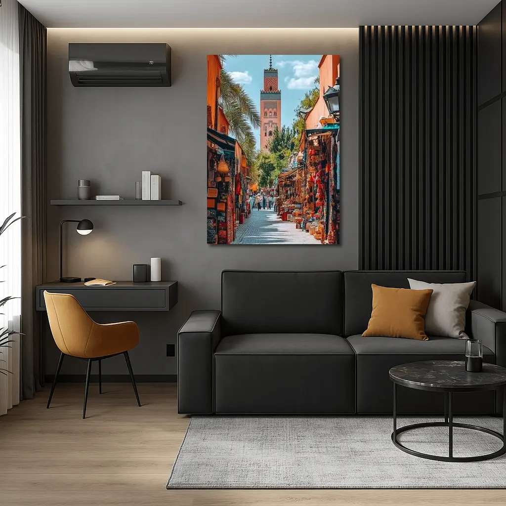 Marrakech Market Street Koutoubia Mosque Morocco – Wall Art