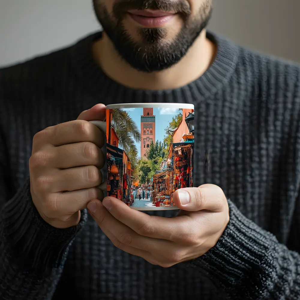 Marrakech Market Street Koutoubia Mosque Morocco – Mugs