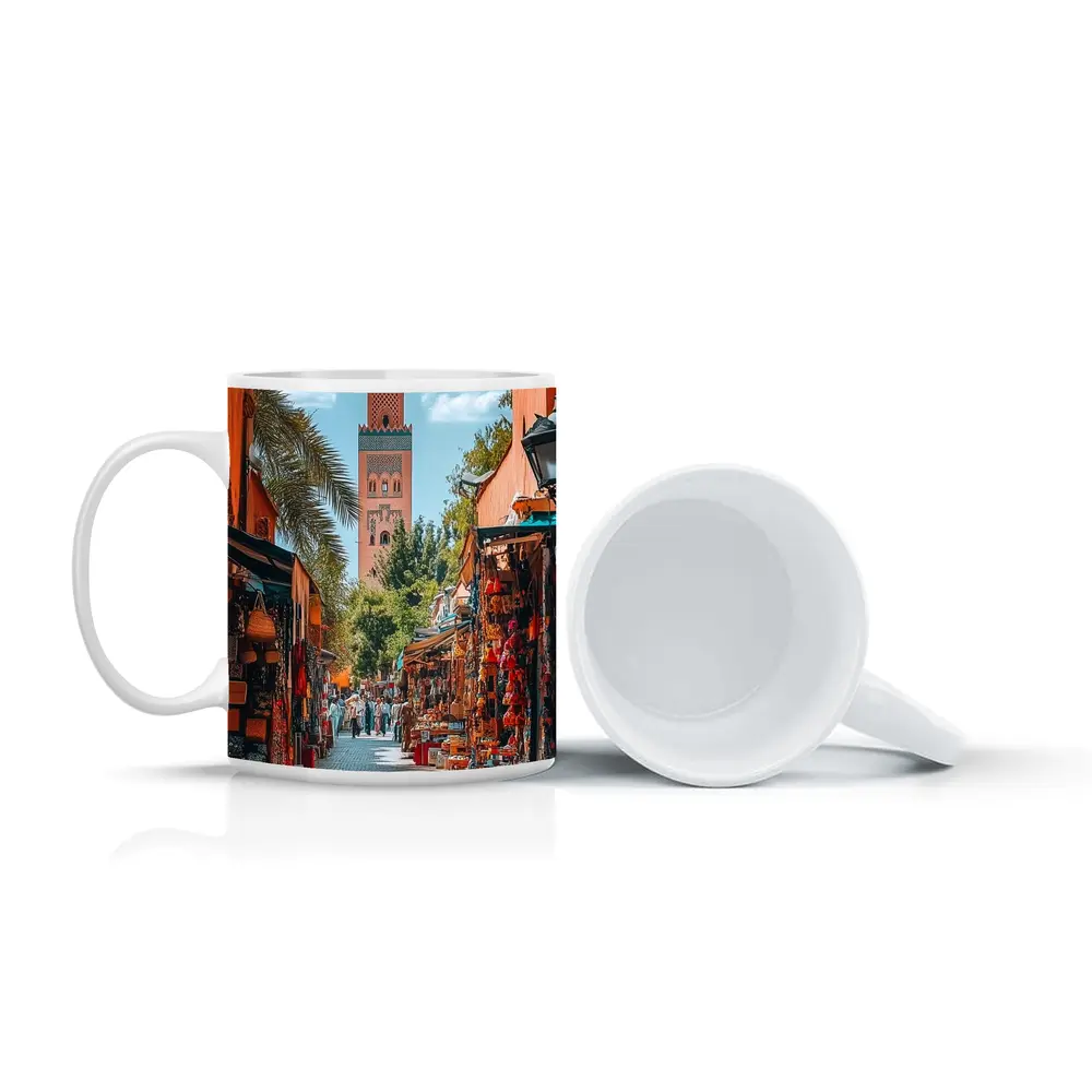 Marrakech Market Street Koutoubia Mosque Morocco – Mugs