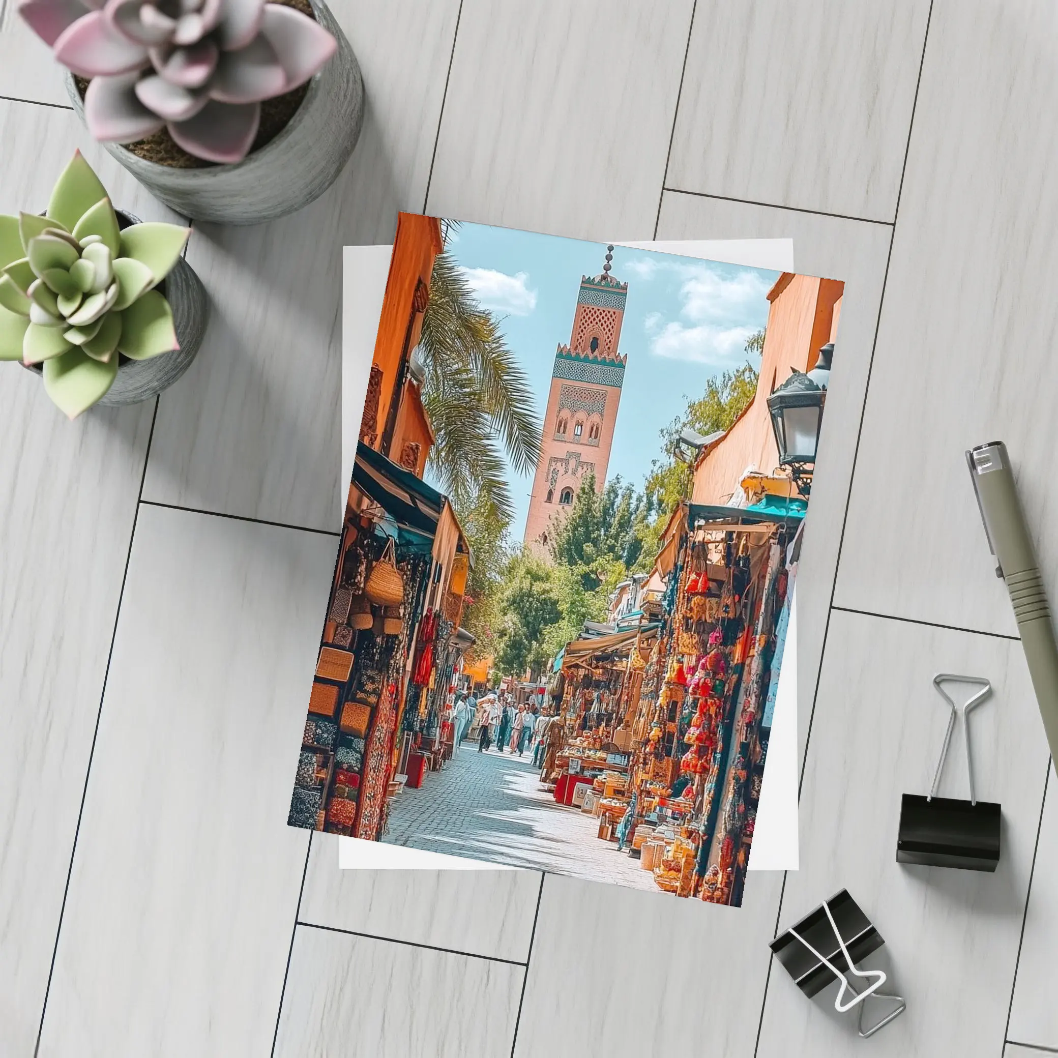 Marrakech Market Street Koutoubia Mosque Morocco – Postcards