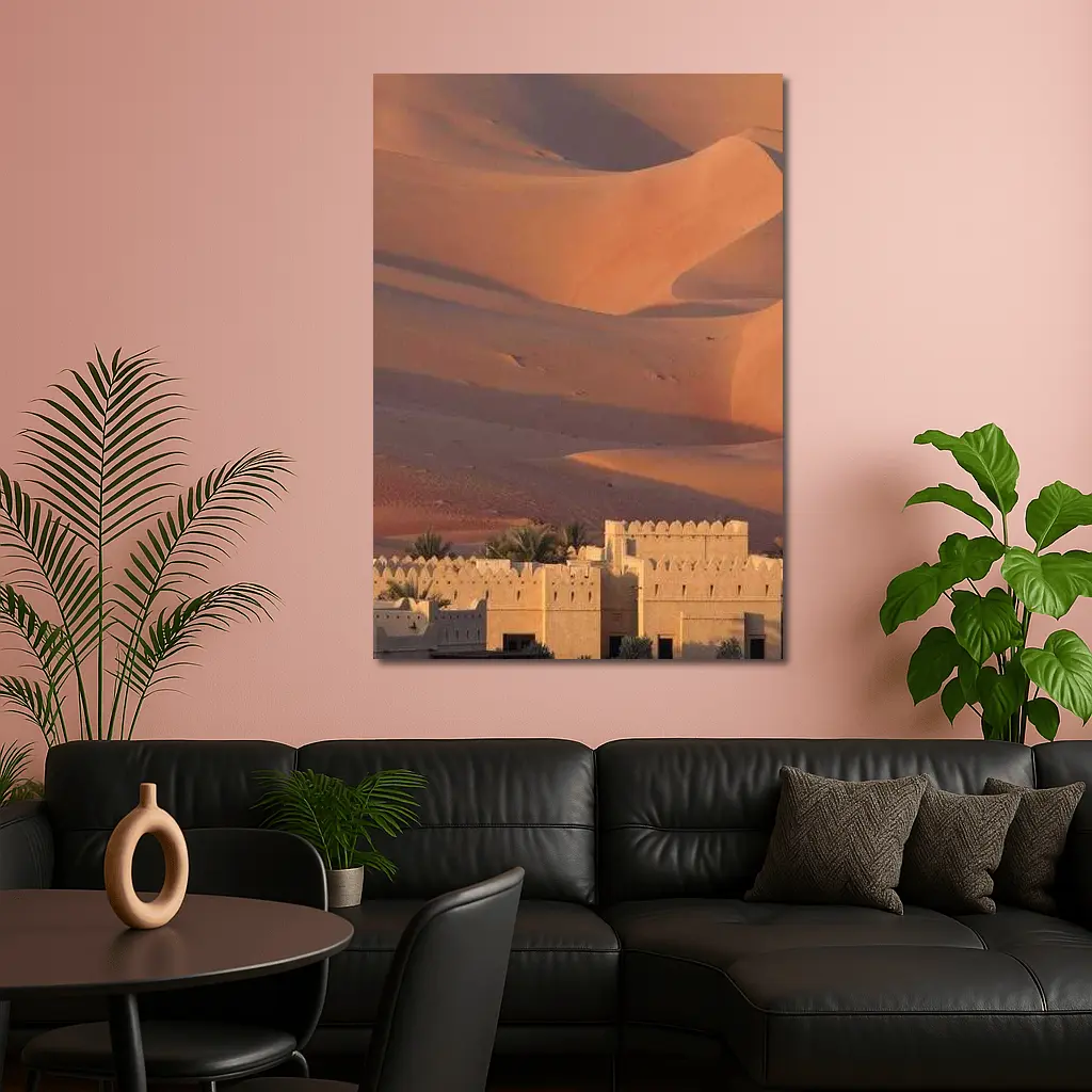 Desert Fortress Among Golden Sand Dunes – Wall Art