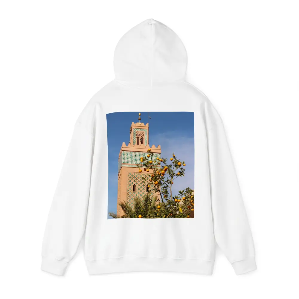 Marrakech Minaret Orange Tree Blue Sky – Hoodies
