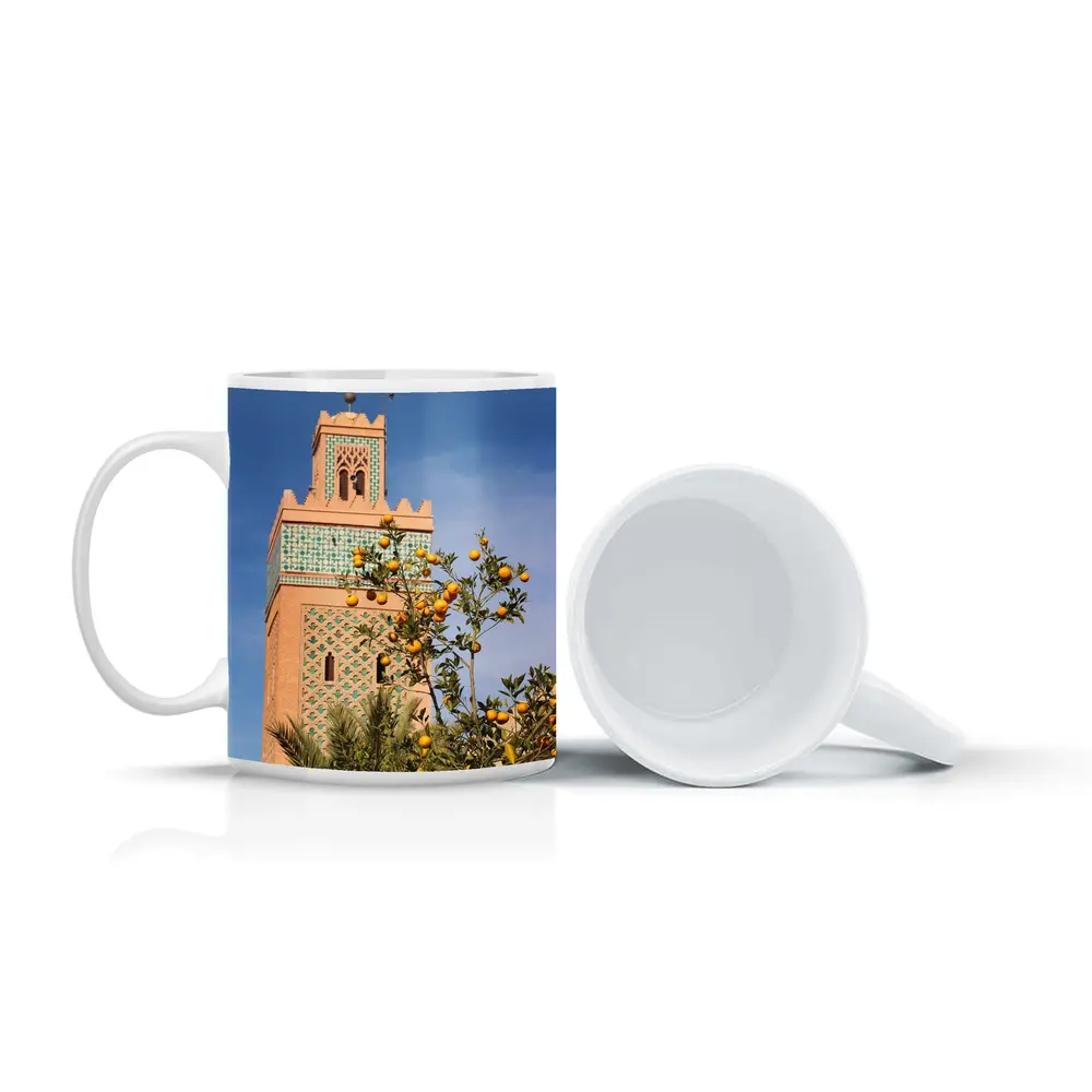 Marrakech Minaret Orange Tree Blue Sky – Mugs