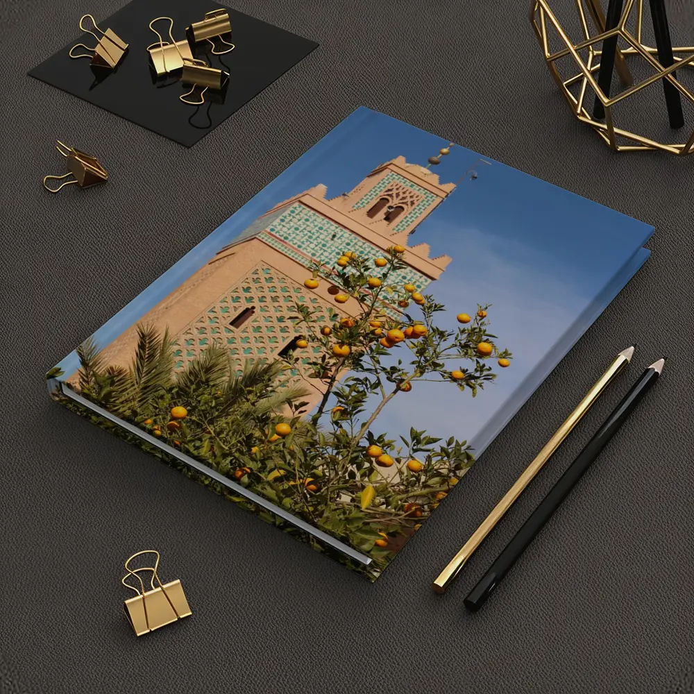 Marrakech Minaret Orange Tree Blue Sky – Notebooks