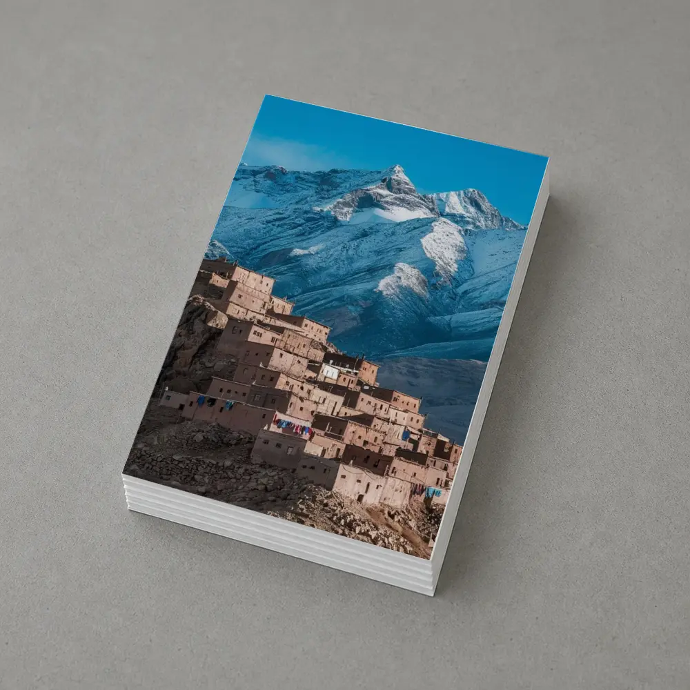 Moroccan Village Atlas Mountains Snow Peaks – Postcards