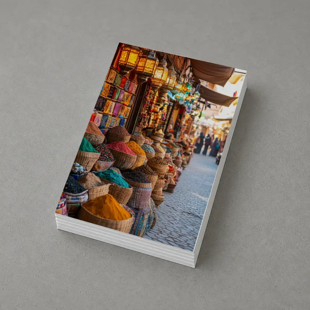 Marrakech Spice Market Colorful Bazaar Street – Postcards