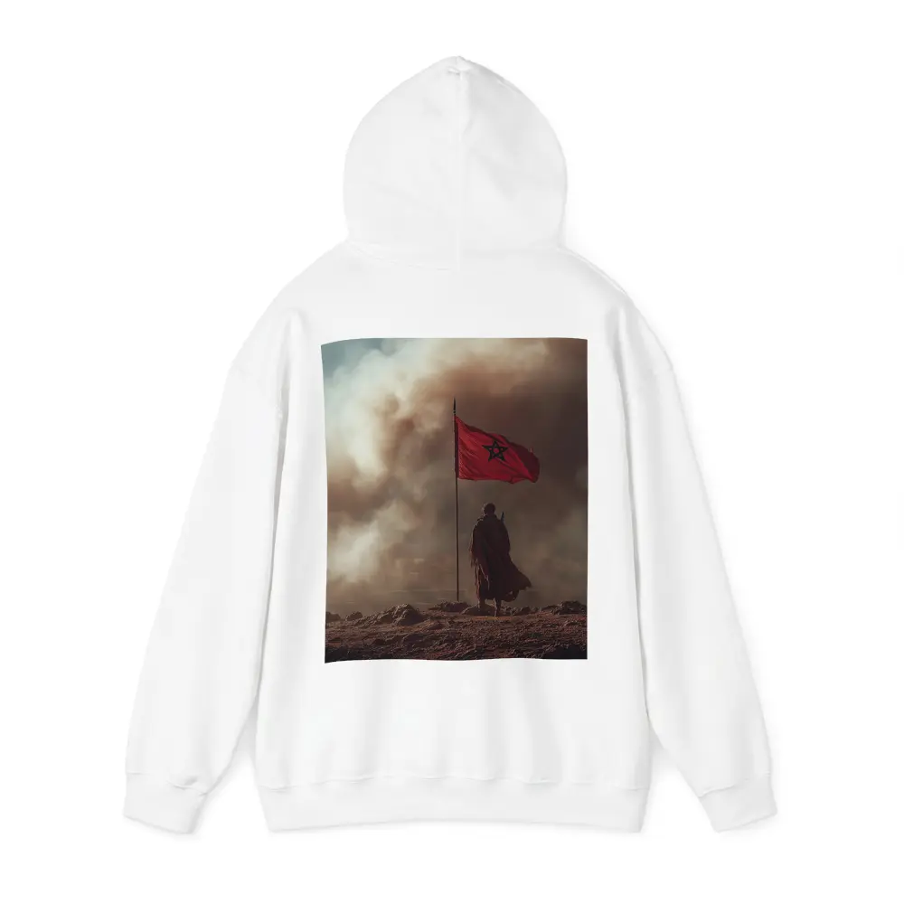 Morocco Flag Man Desert Dust Storm – Hoodies