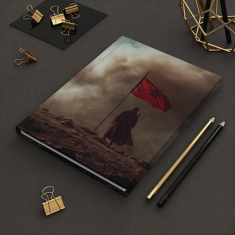 Morocco Flag Man Desert Dust Storm – Notebooks