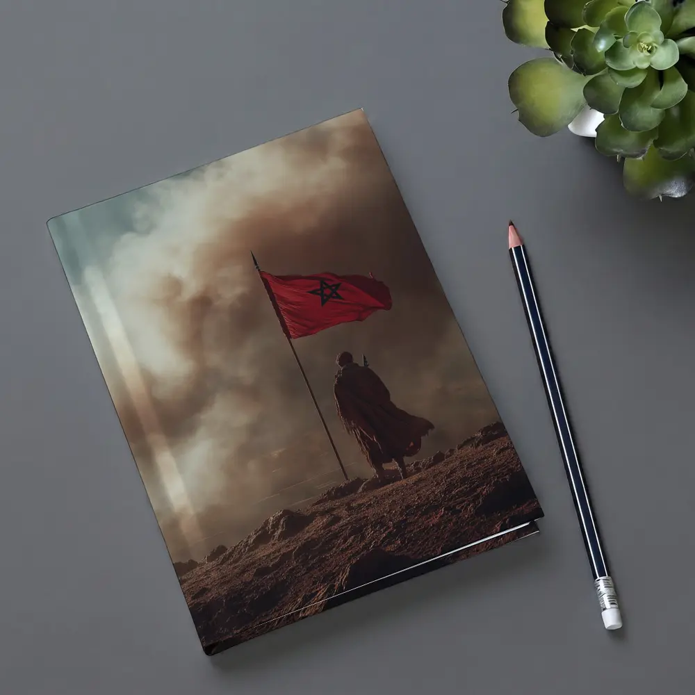 Morocco Flag Man Desert Dust Storm – Notebooks