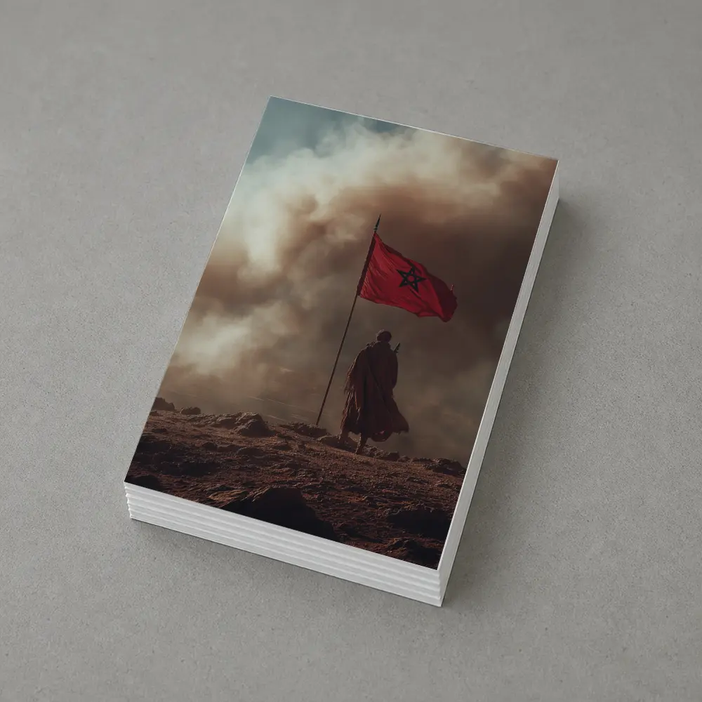 Morocco Flag Man Desert Dust Storm – Postcards