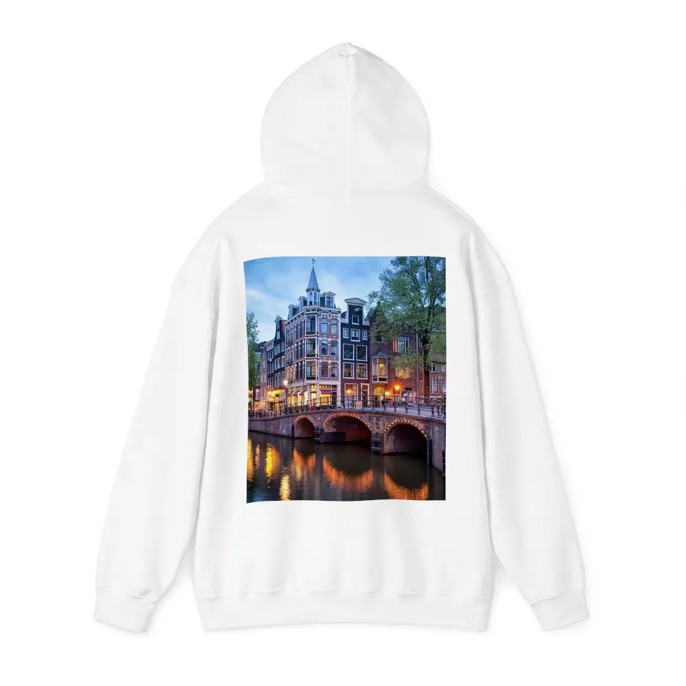 Amsterdam Canal Bridge Evening Blue Sky – Hoodies