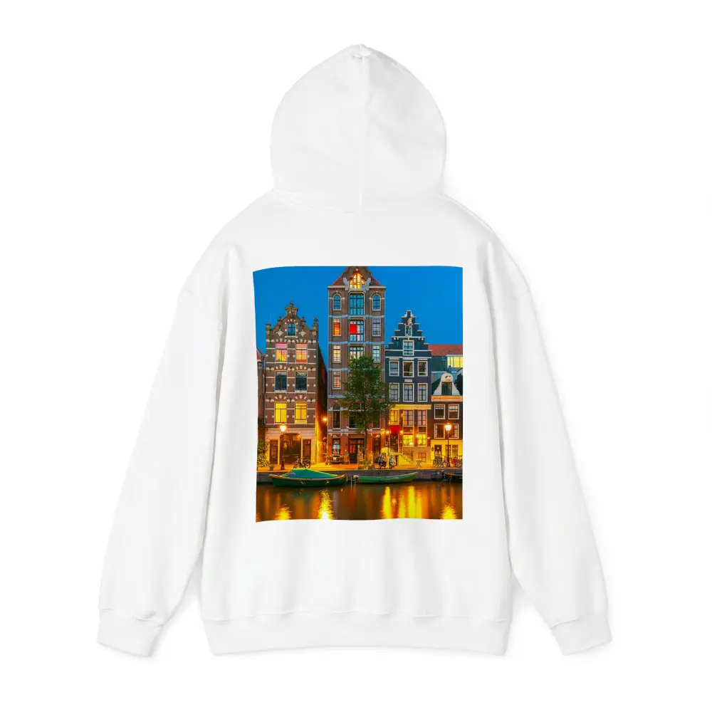 Amsterdam Canal Houses Blue Hour Night – Hoodies