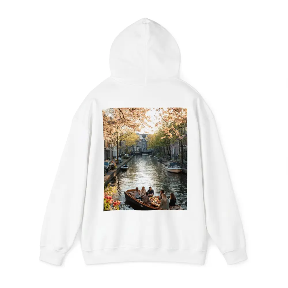 Amsterdam Canal Boat Cherry Blossom Spring – Hoodies