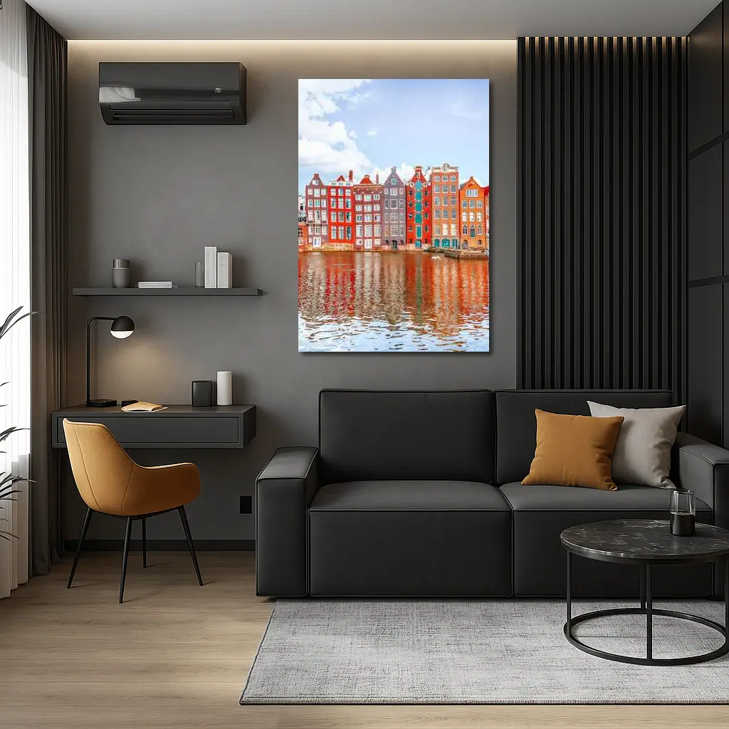 Amsterdam Canal Houses Colorful Dutch Architecture – Wall Art