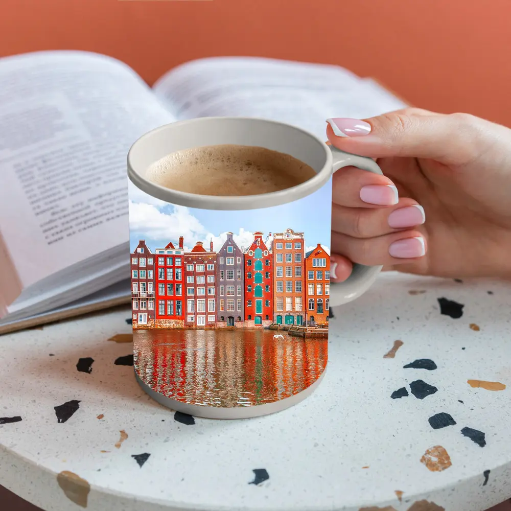 Amsterdam Canal Houses Colorful Dutch Architecture – Mugs