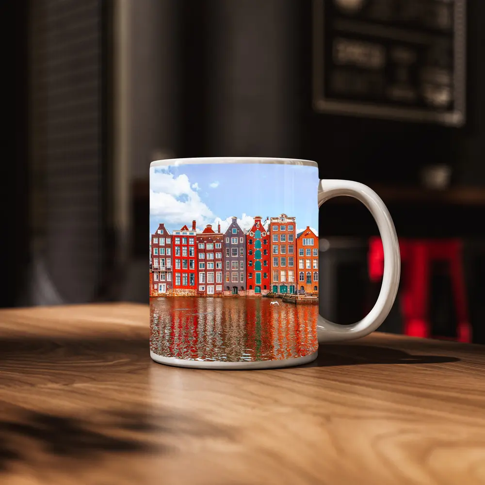 Amsterdam Canal Houses Colorful Dutch Architecture – Mugs