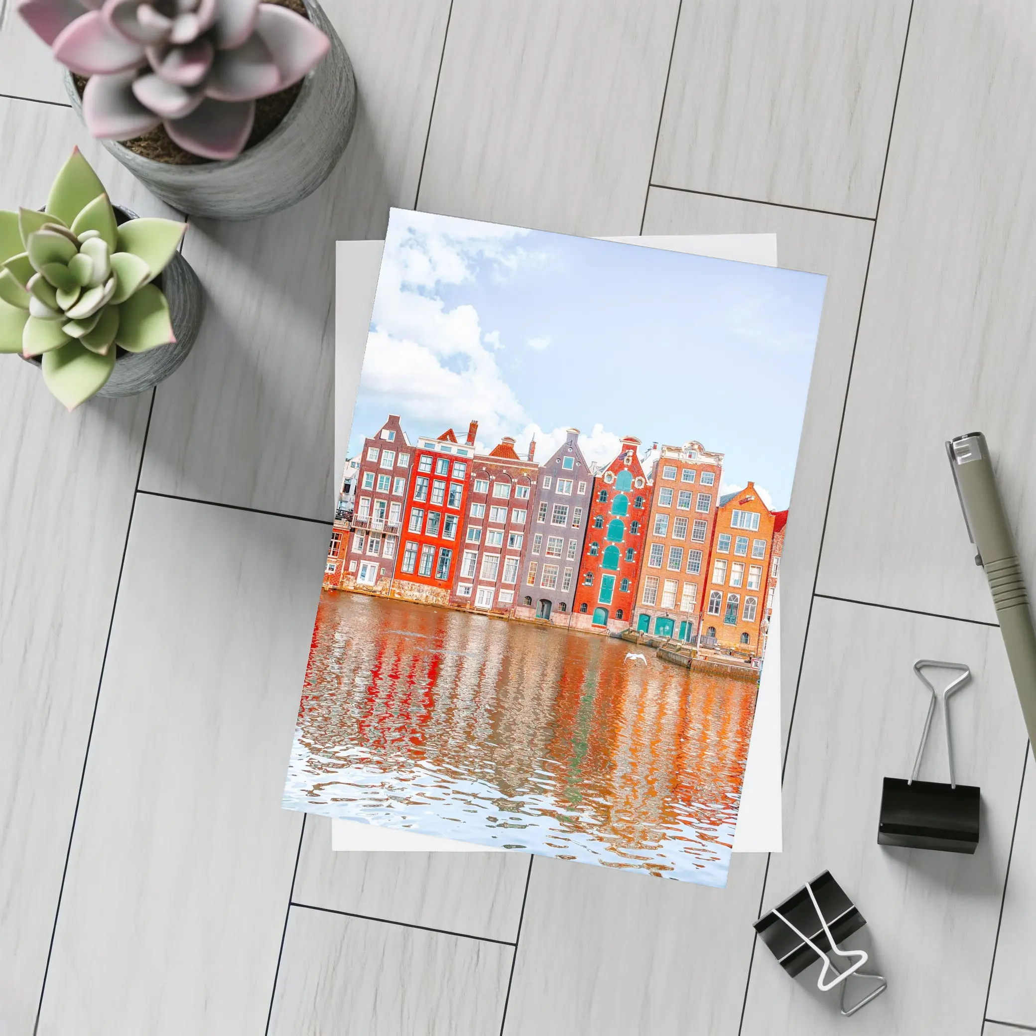 Amsterdam Canal Houses Colorful Dutch Architecture – Postcards