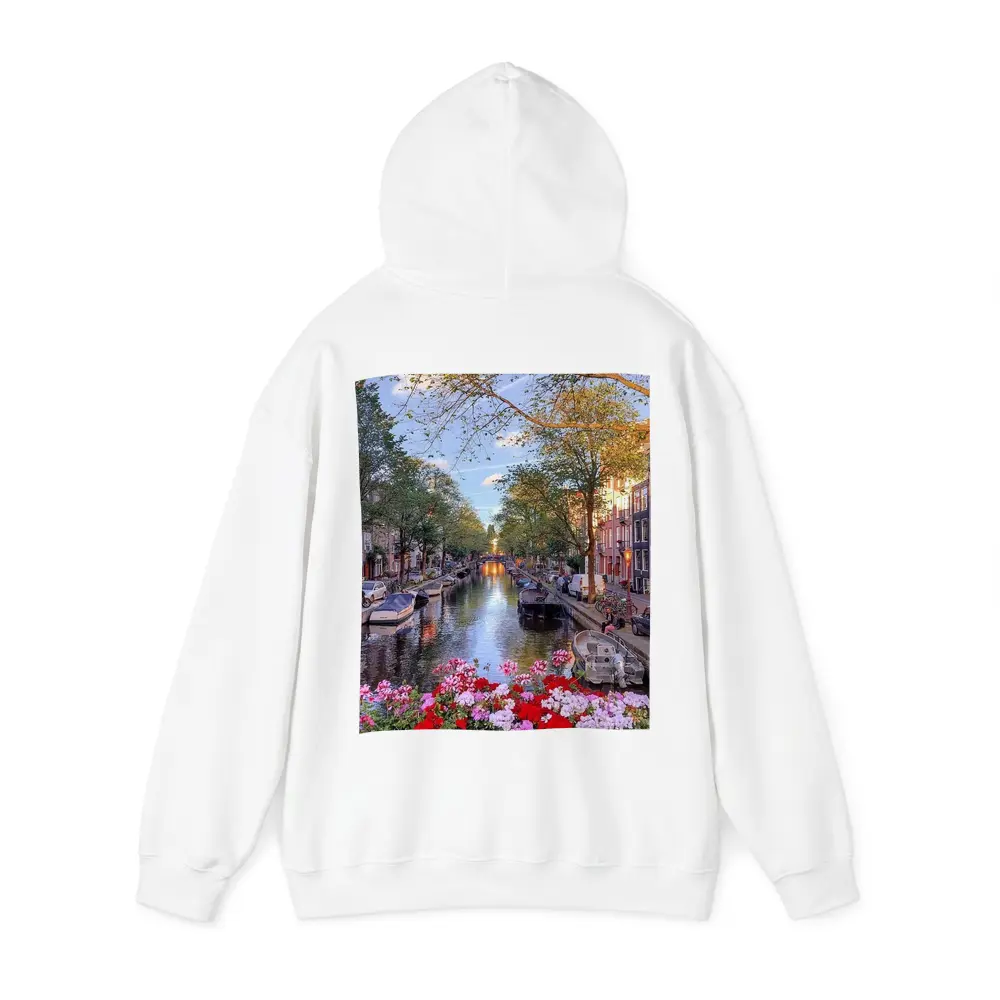 Amsterdam Canal Flowers Trees Sunset View – Hoodies