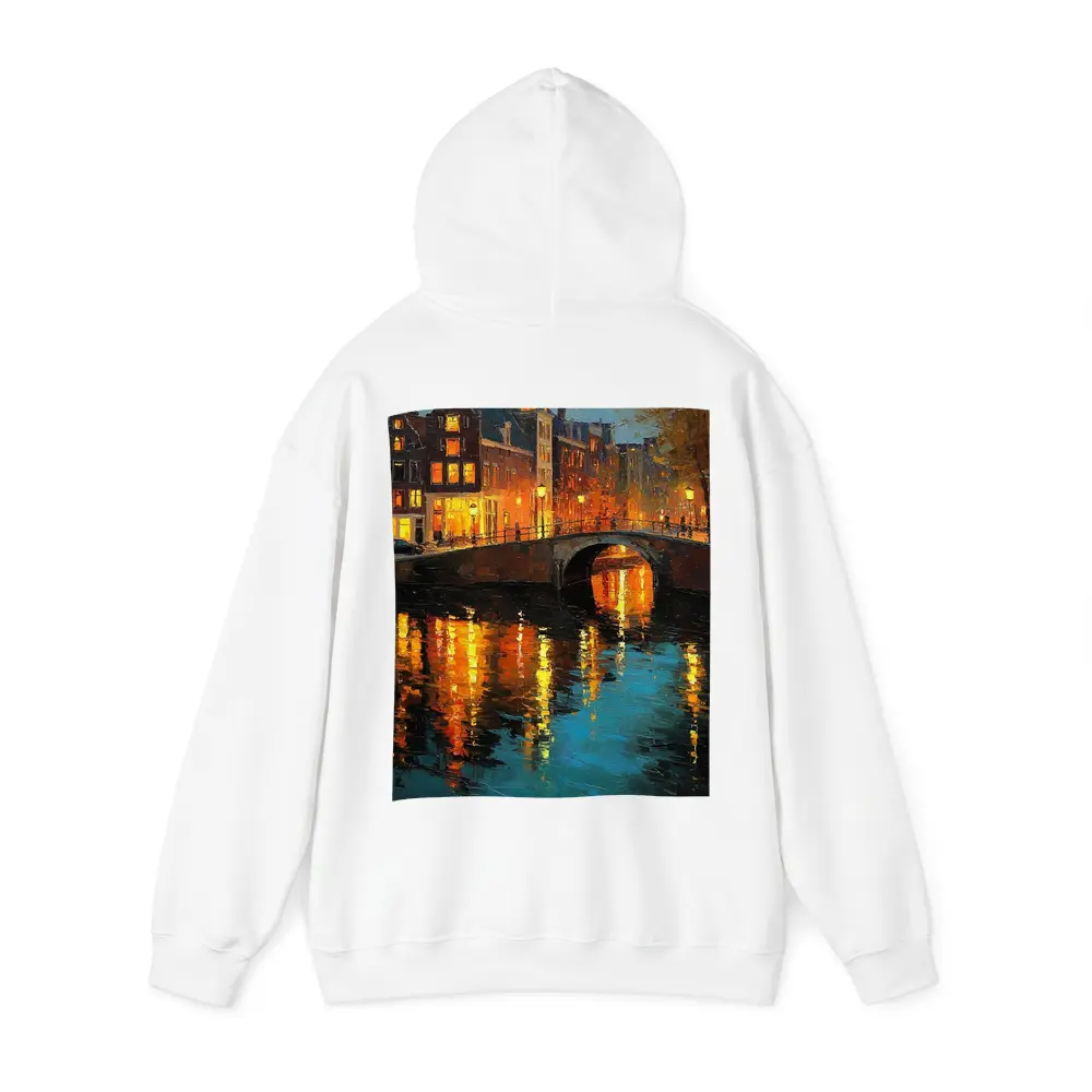 Amsterdam Canal Night Oil Painting Art – Hoodies