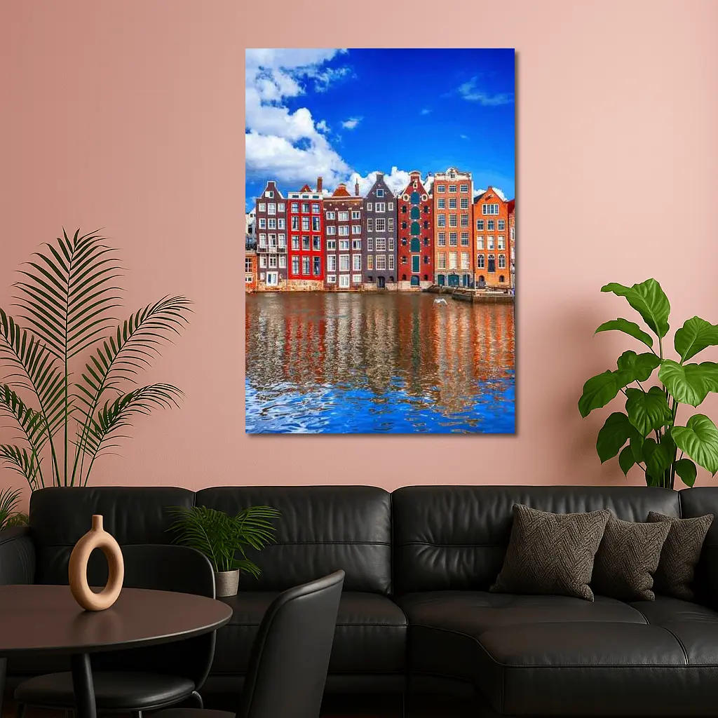 Amsterdam Canal Houses Colorful Dutch Architecture – Wall Art