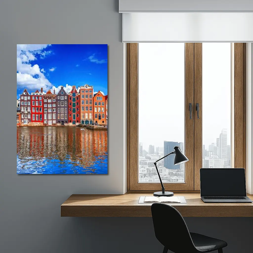 Amsterdam Canal Houses Colorful Dutch Architecture – Wall Art