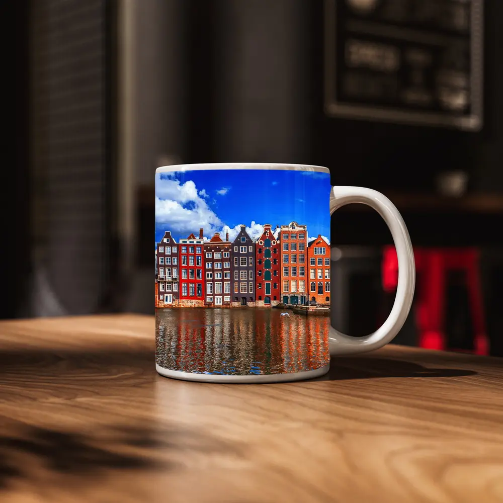 Amsterdam Canal Houses Colorful Dutch Architecture – Mugs