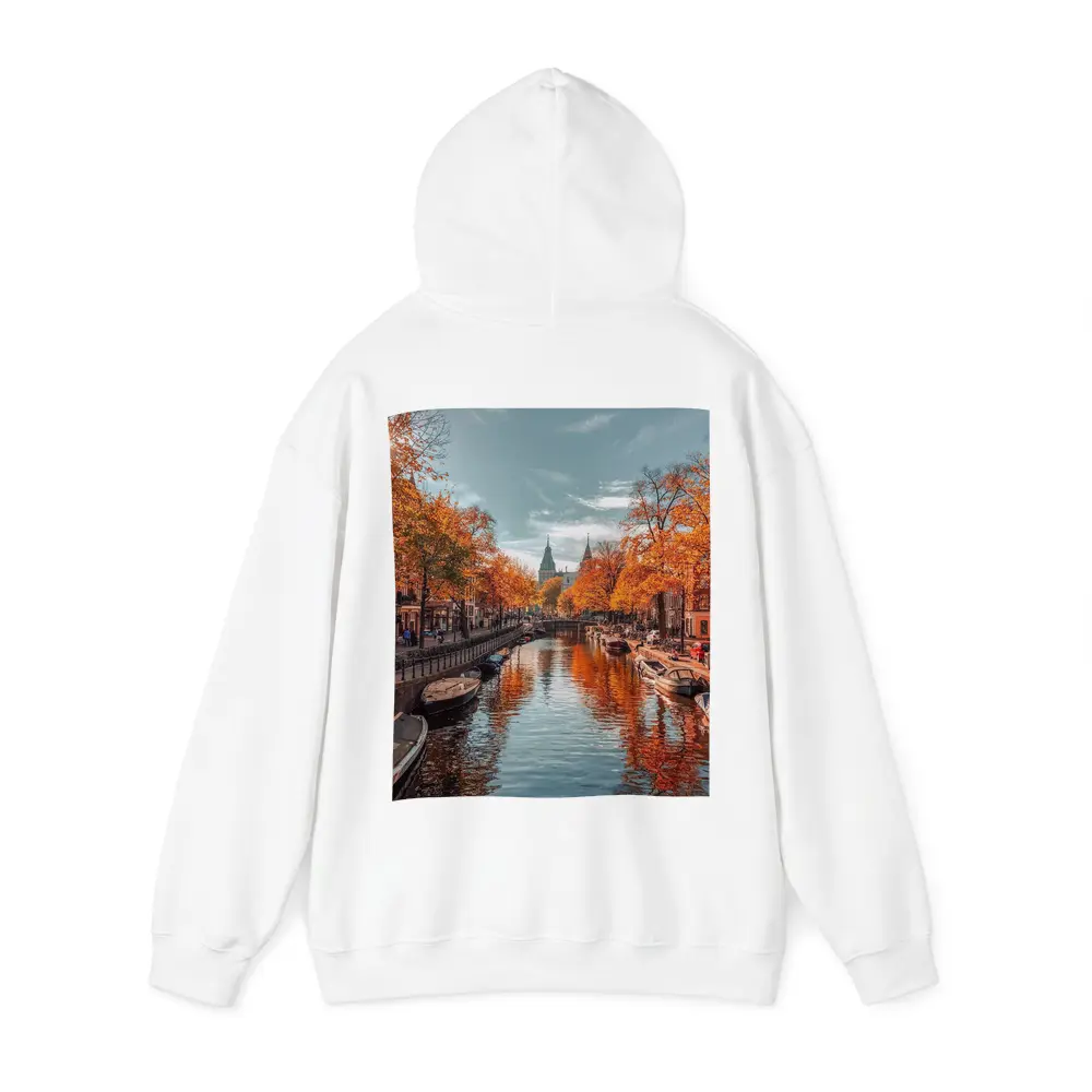 Amsterdam Canal Autumn Orange Trees Reflection – Hoodies