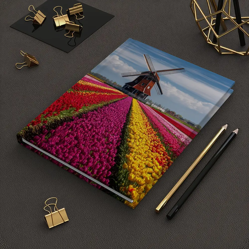 Dutch Windmill Tulip Fields Netherlands Landscape – Notebooks