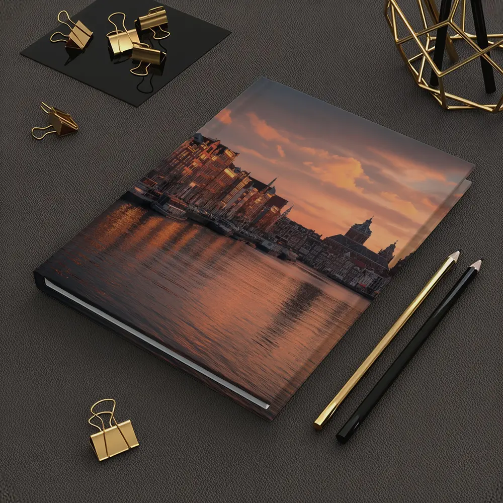 Amsterdam Canal Sunset Dutch Architecture Sky – Notebooks