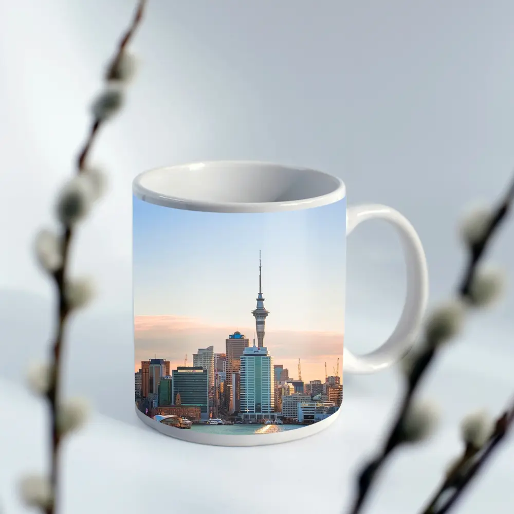 Auckland Sky Tower Cityscape at Sunset – Mugs