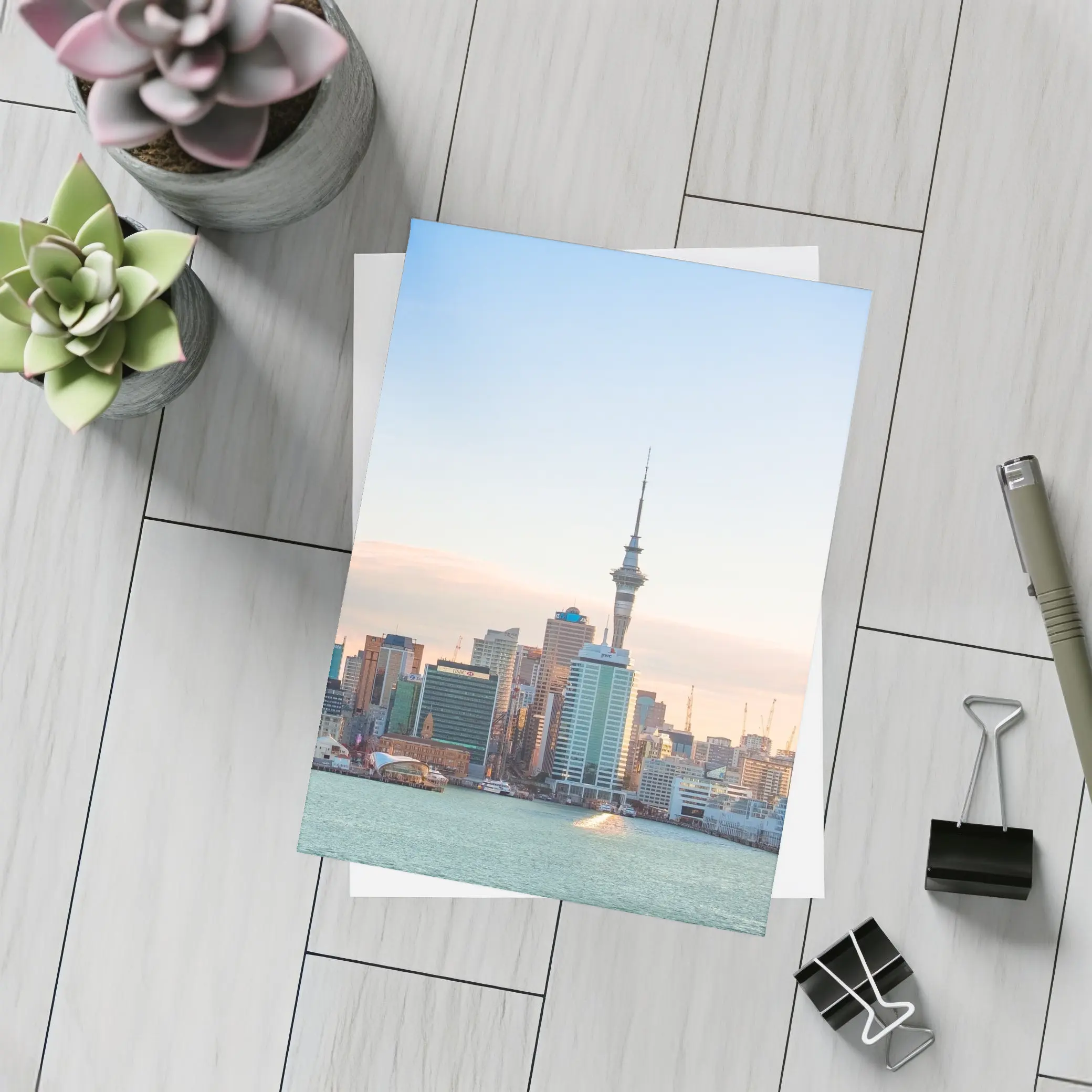 Auckland Sky Tower Cityscape at Sunset – Postcards