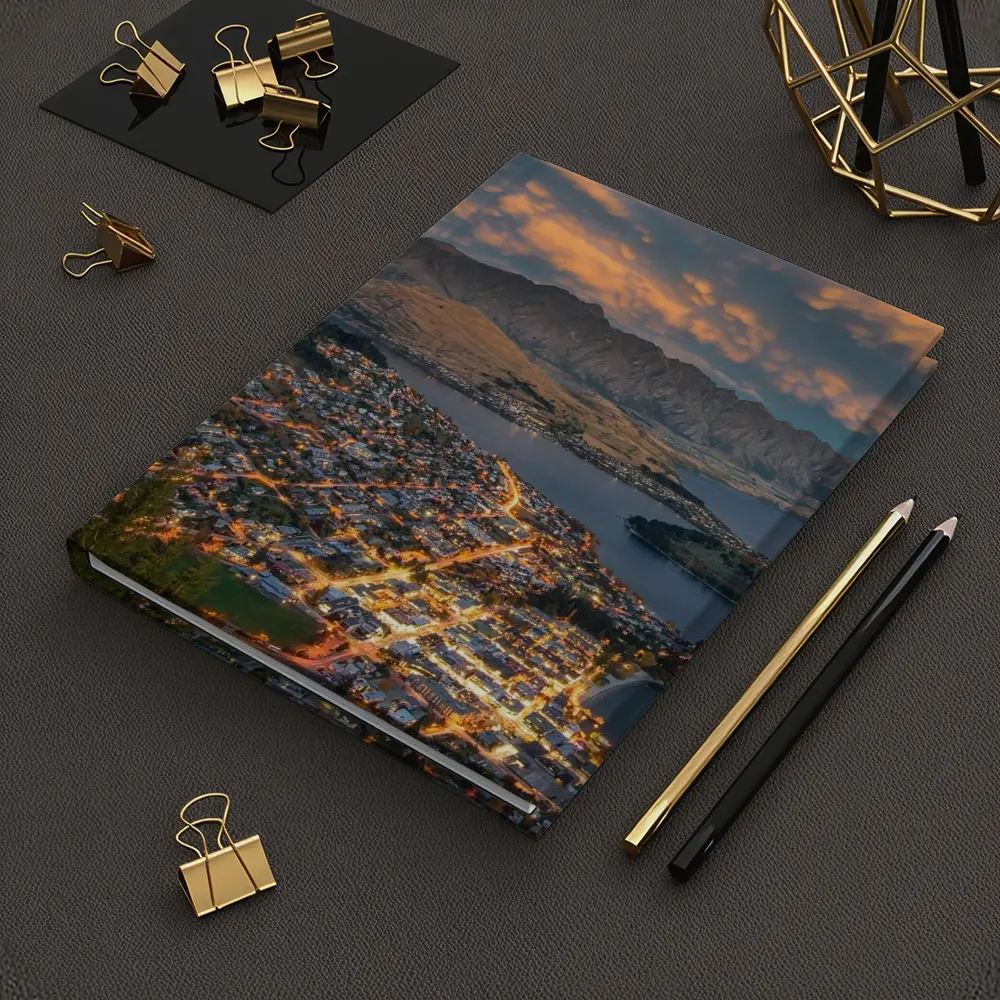 Queenstown New Zealand City Lights Sunset – Notebooks