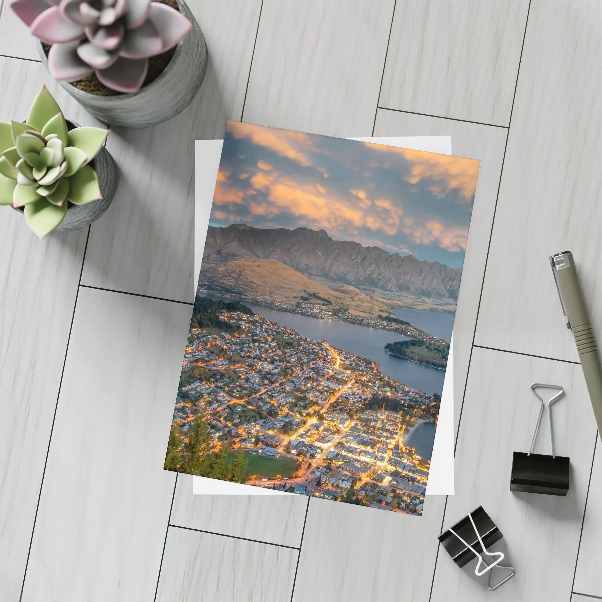 Queenstown New Zealand City Lights Sunset – Postcards